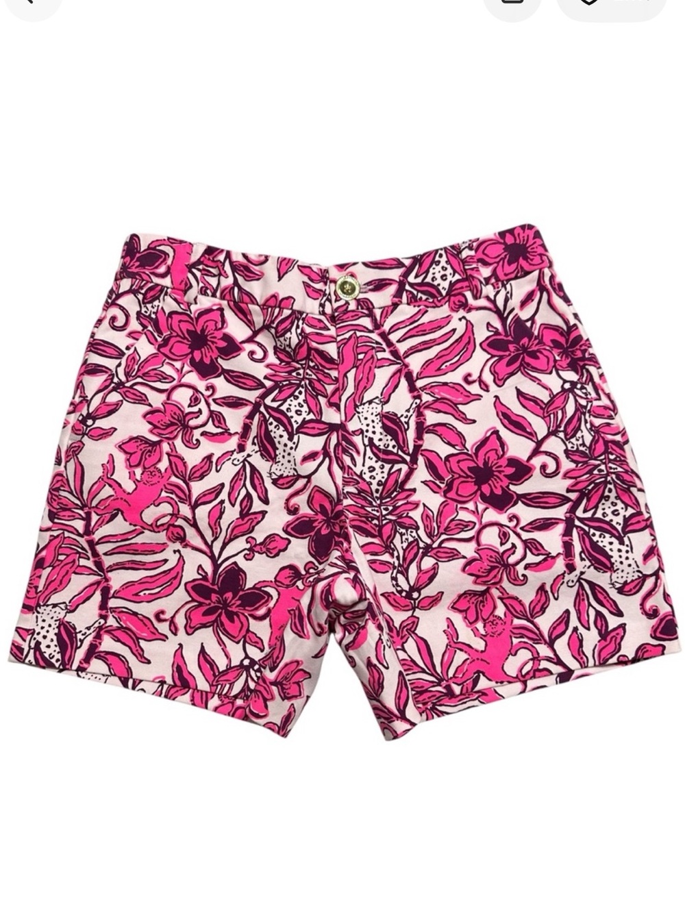 LILLY PULITZER Gretchen High-Rise 5”Elderflower Blossom Lil Escape Plan Shorts - Picture 6 of 7
